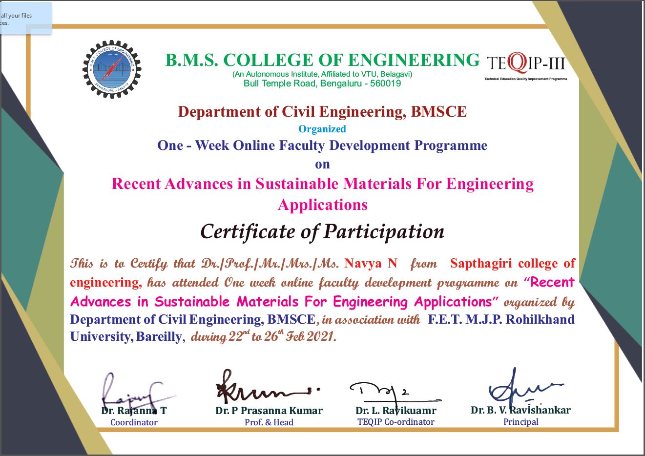 SAPTHAGIRI COLLEGE OF ENGINEERING